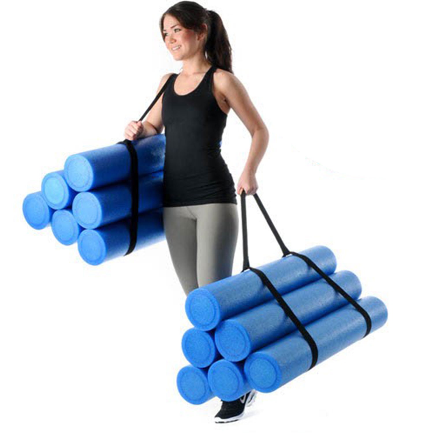 12er Pack Yoga- & Pilatesrollen 90cm mit 2 Tragegurten