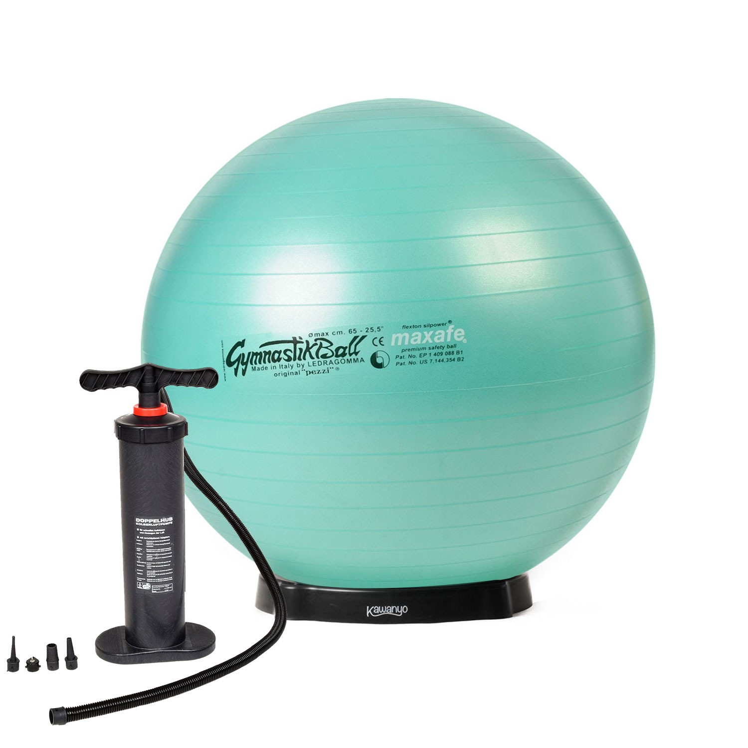 Original Pezzi® Gymnastikball MAXAFE m. Standpumpe u. Ballschale Original Pezzi® Gymnastikball MAXAFE m. Standpumpe u. Ballschale