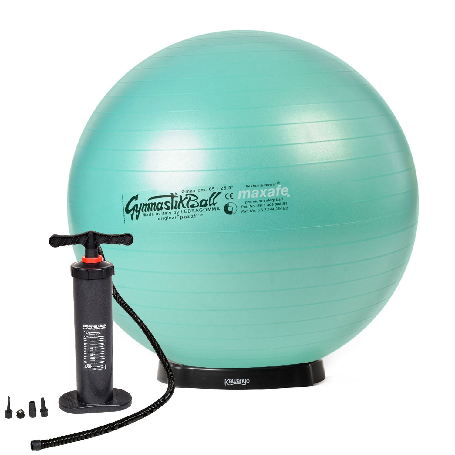 Original Pezzi® Gymnastikball MAXAFE m. Standpumpe u. Ballschale Original Pezzi® Gymnastikball MAXAFE m. Standpumpe u. Ballschale