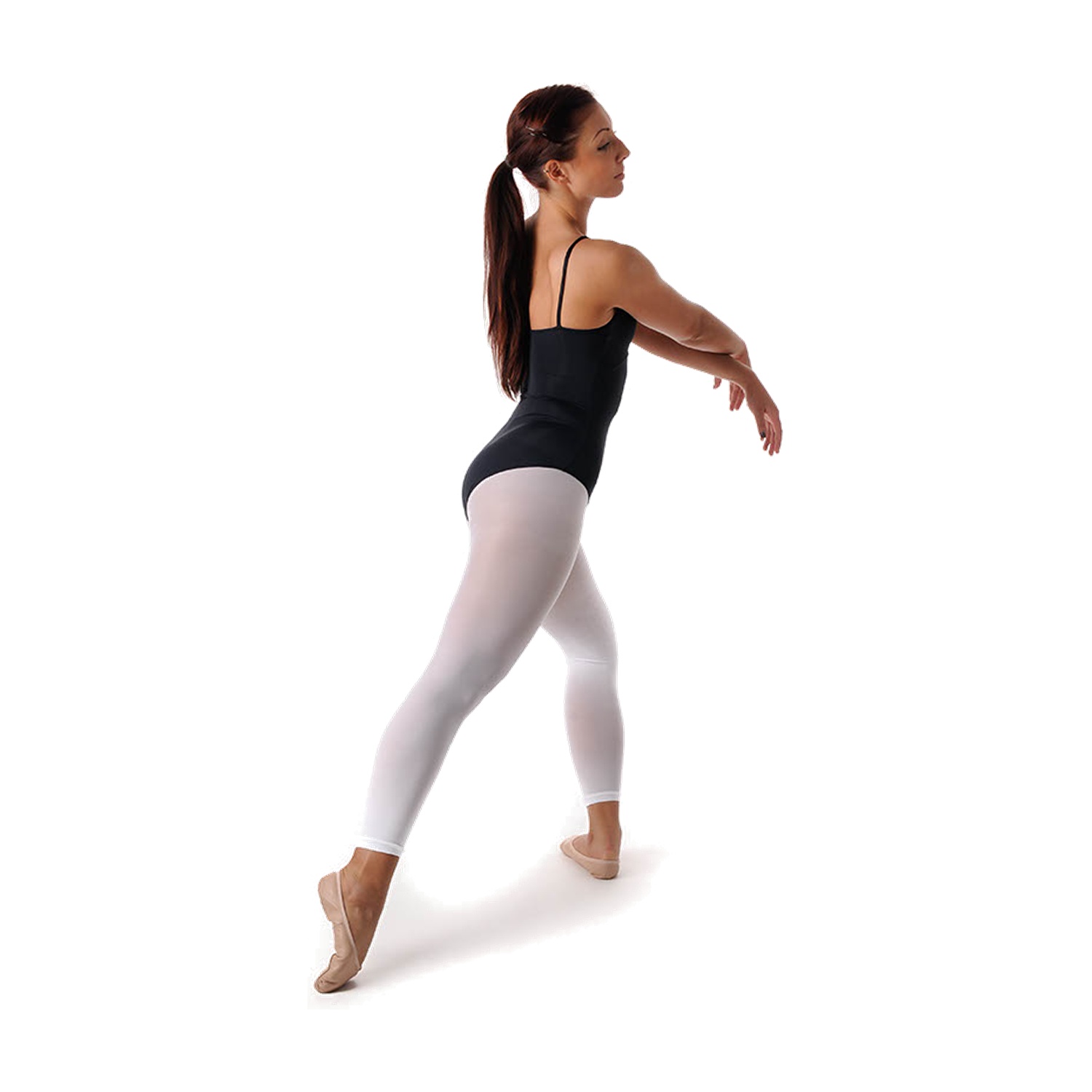 Kinderballettstrumpfhose Footless - weiß, Gr. 140