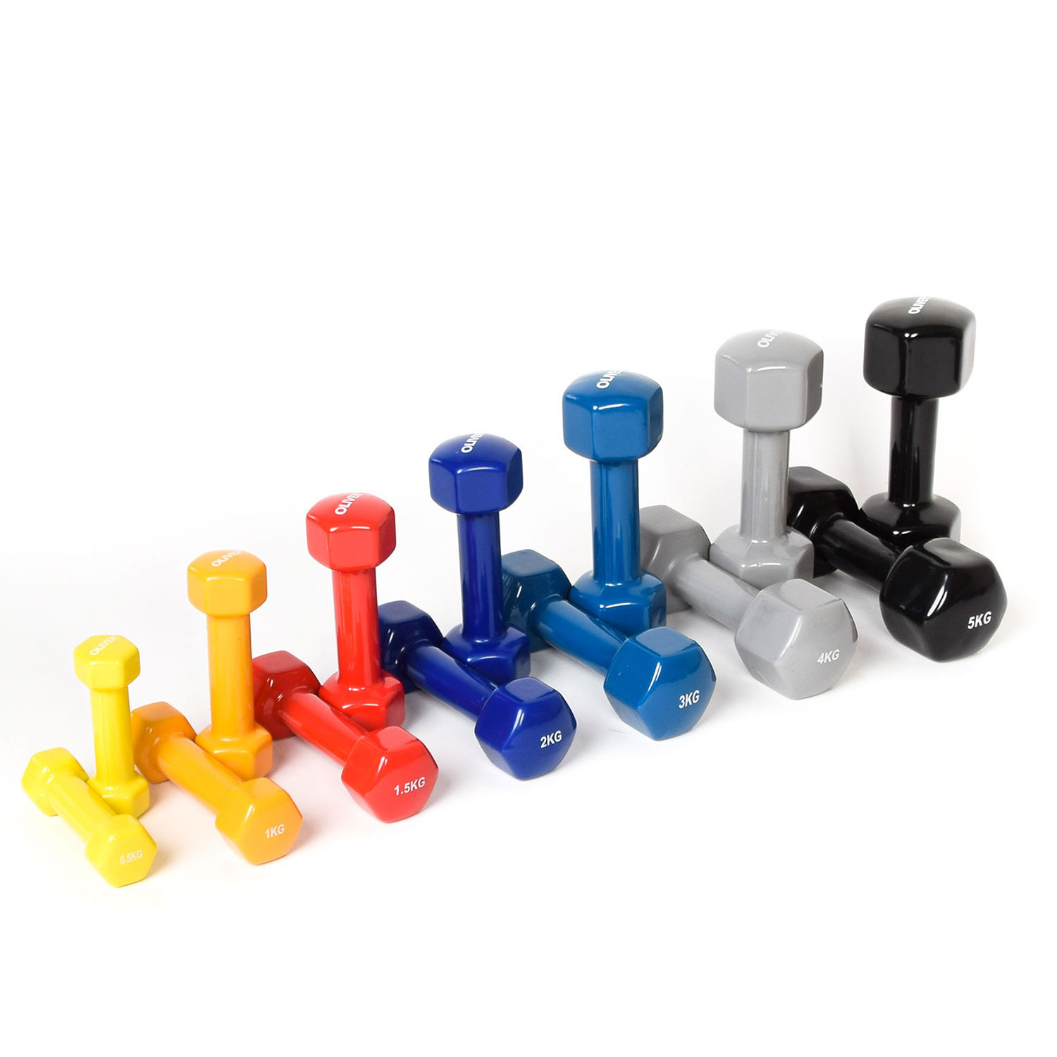 Oliver Vinyl Hantel 0.5-5 kg Komplettset Oliver Vinyl Hantel 0.5-5 kg Komplettset