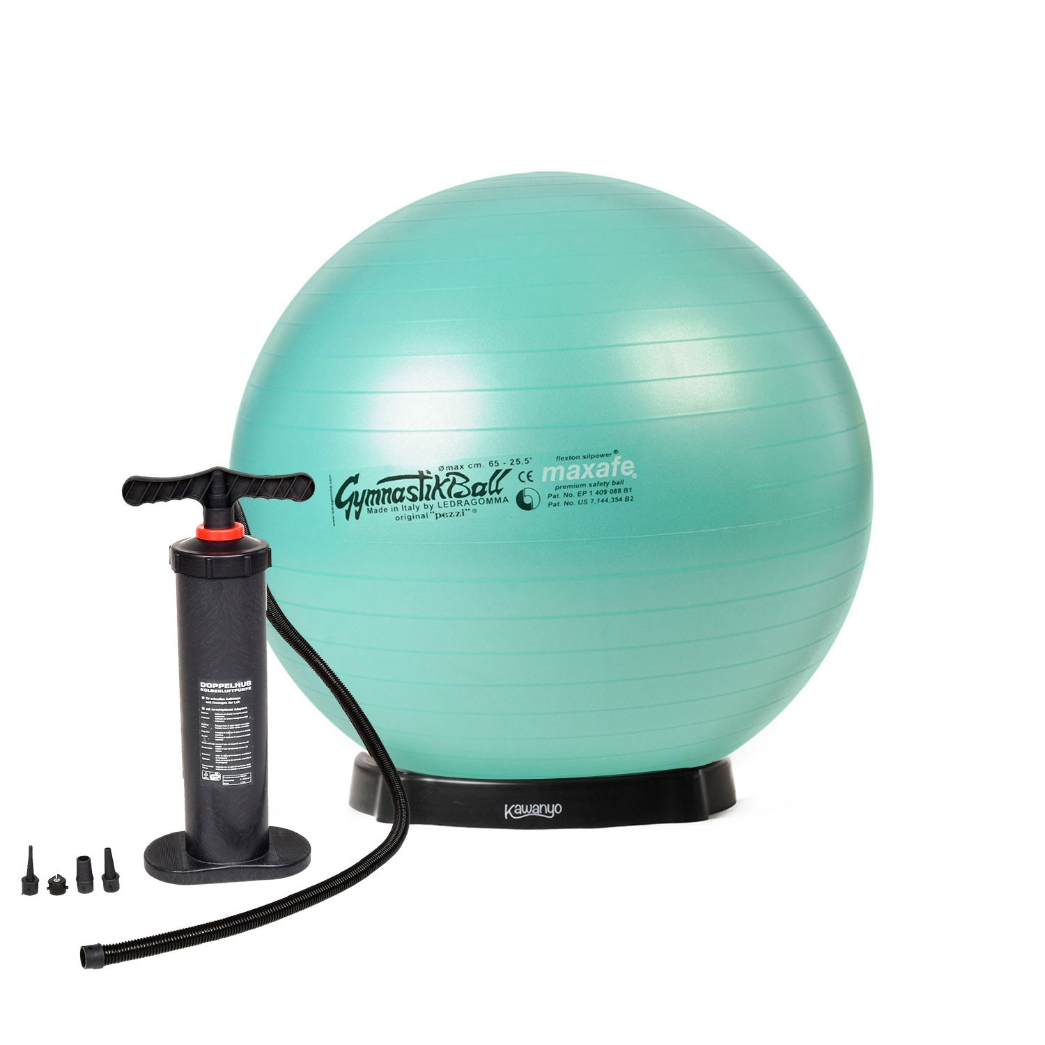 Original Pezzi® Gymnastikball MAXAFE m. Standpumpe u. Ballschale Original Pezzi® Gymnastikball MAXAFE m. Standpumpe u. Ballschale