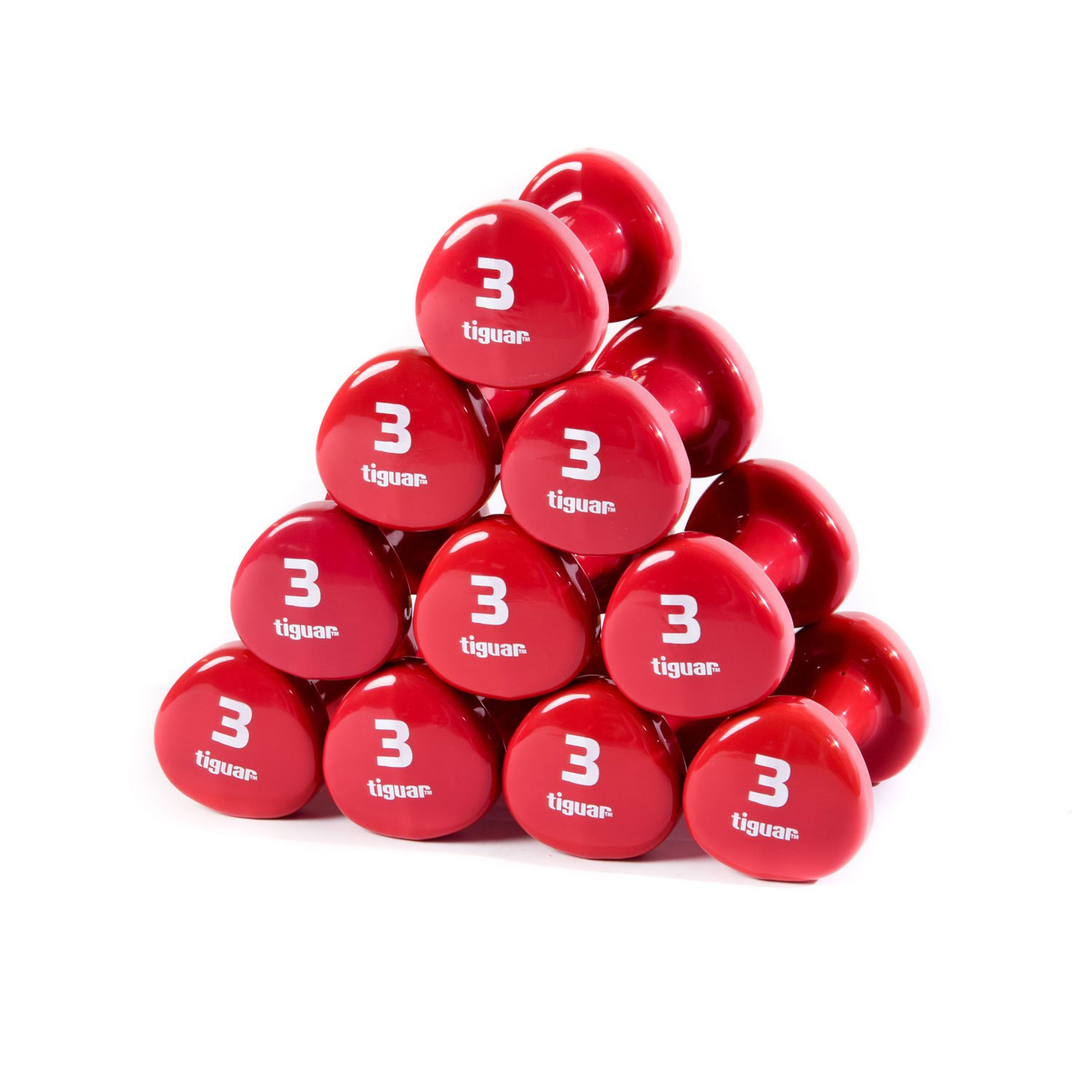 10 Tiguar dumbbells, 3.0 kg each 10 Tiguar dumbbells, 3.0 kg each