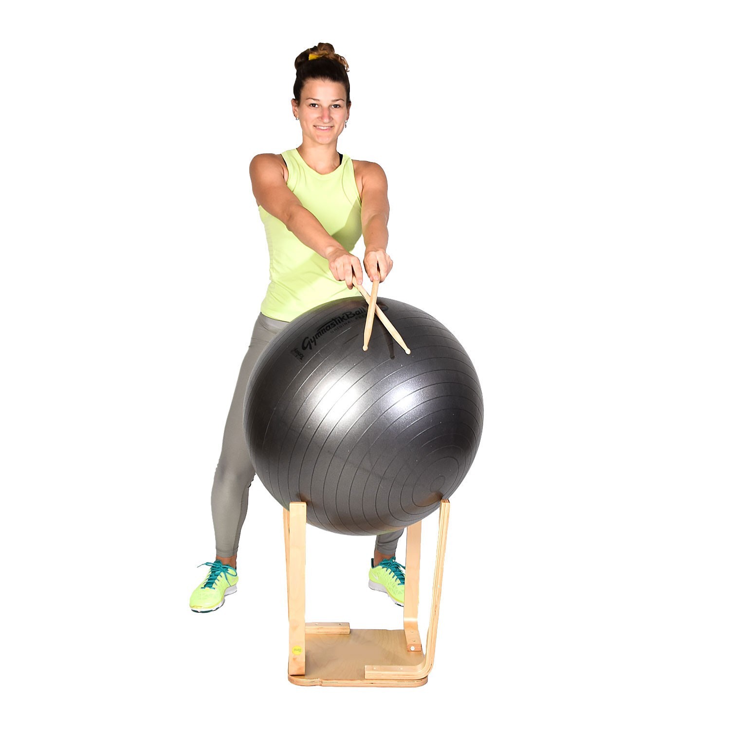 Drum it Fitness Kombi mit Gymnastikball MAXAFE und Hocker (48 cm)