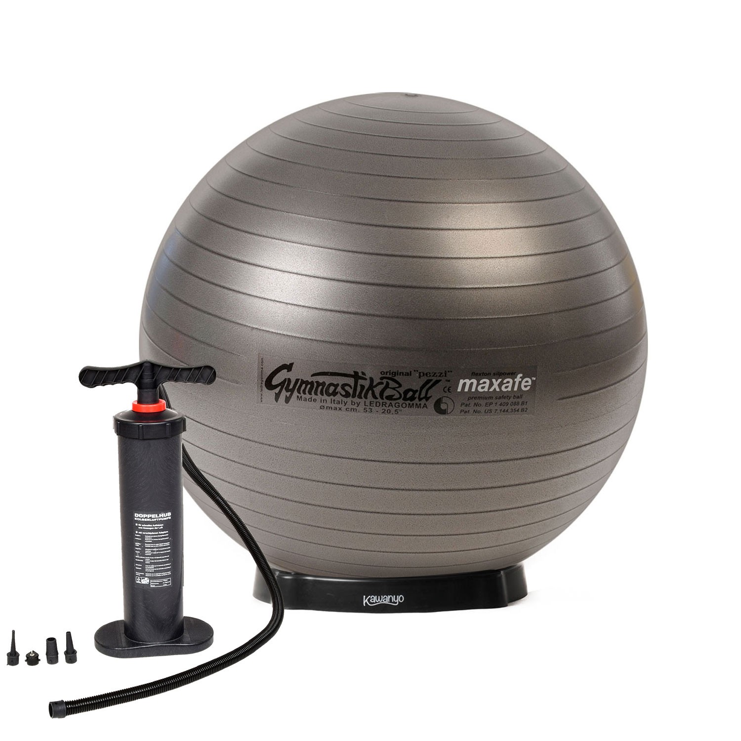 Gymnastikball MAXAFE 65 cm m. Pumpe und  Ballschale