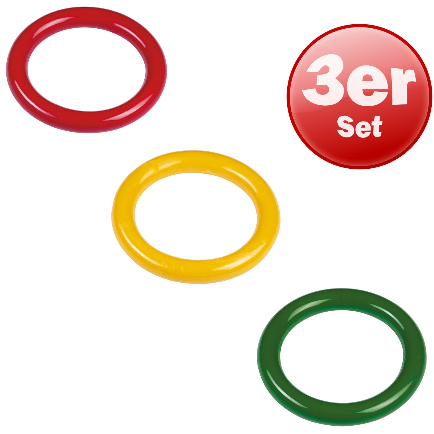 3er Set Tauchringe glatte Form,  14 cm