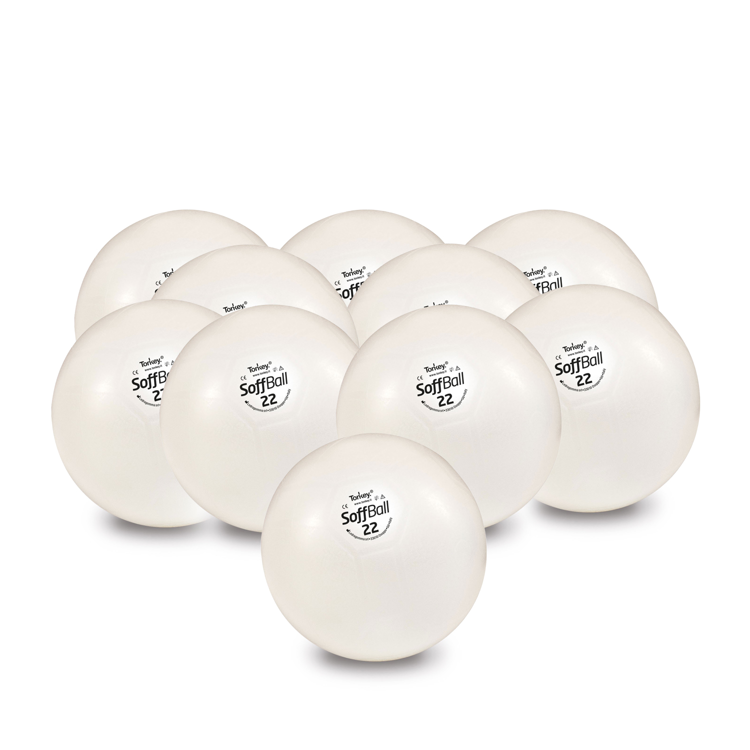10 Pezzi Soffbälle MAXAFE 22cm Ø - weiß