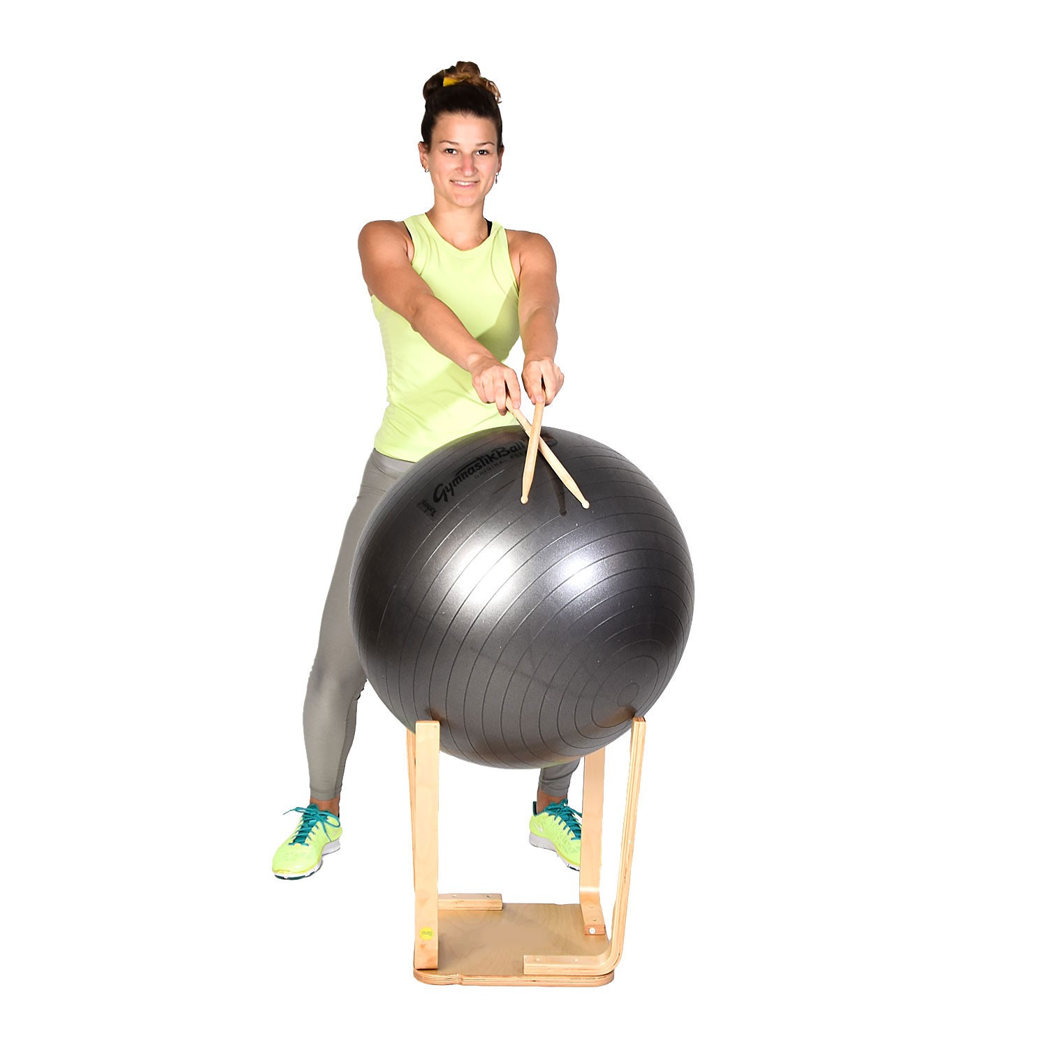 Drum it Fitness Kombi mit Gymnastikball MAXAFE und Hocker (45 cm)