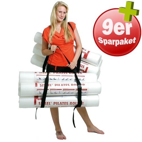 Pilates Roller 9er Sparpaket PLUS 2 x Tragegurte