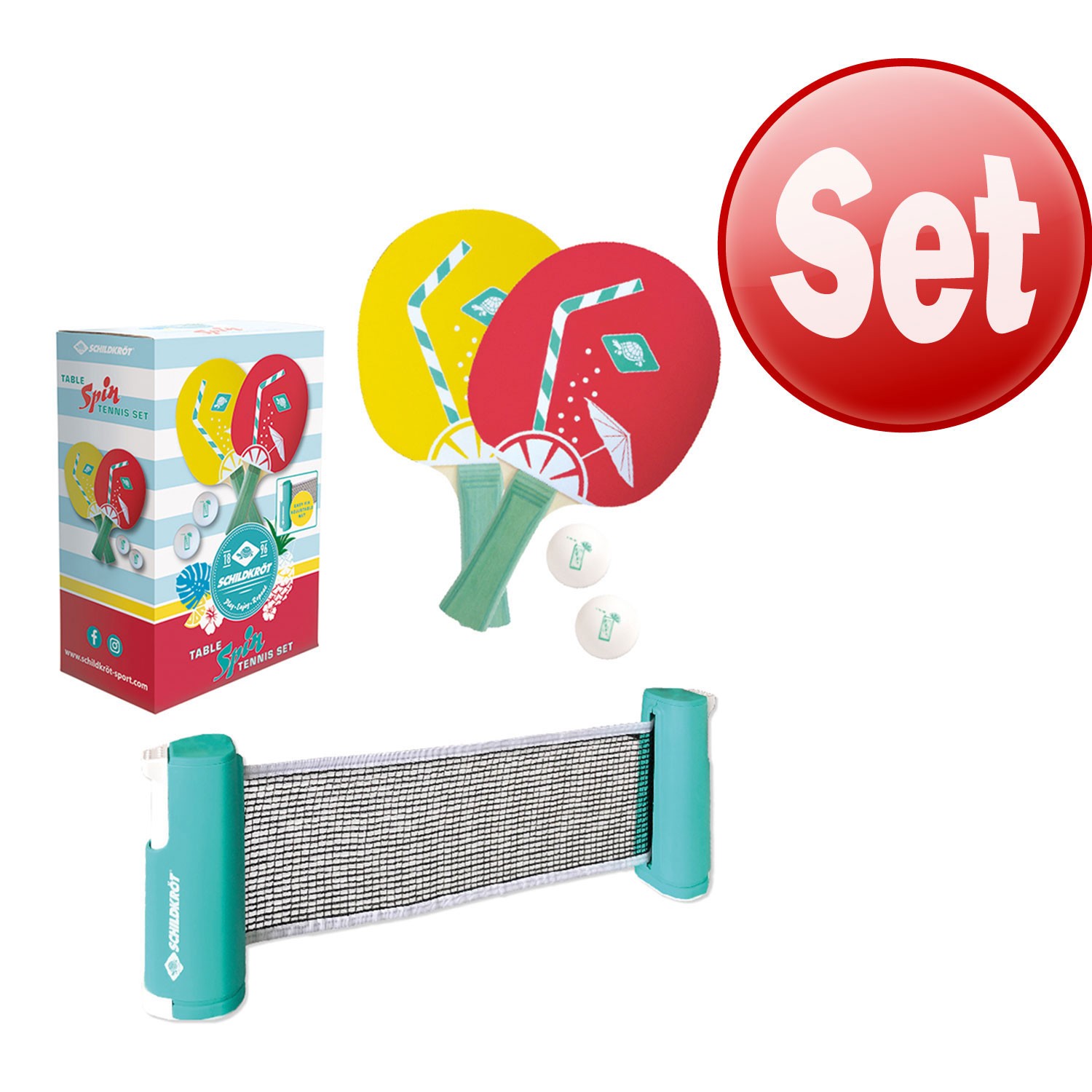 Schildkröt Tischtennis-Set Spin Tropical