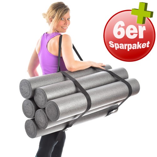 6er Pack Yoga- & Pilatesrollen 90cm m. Tragegurt