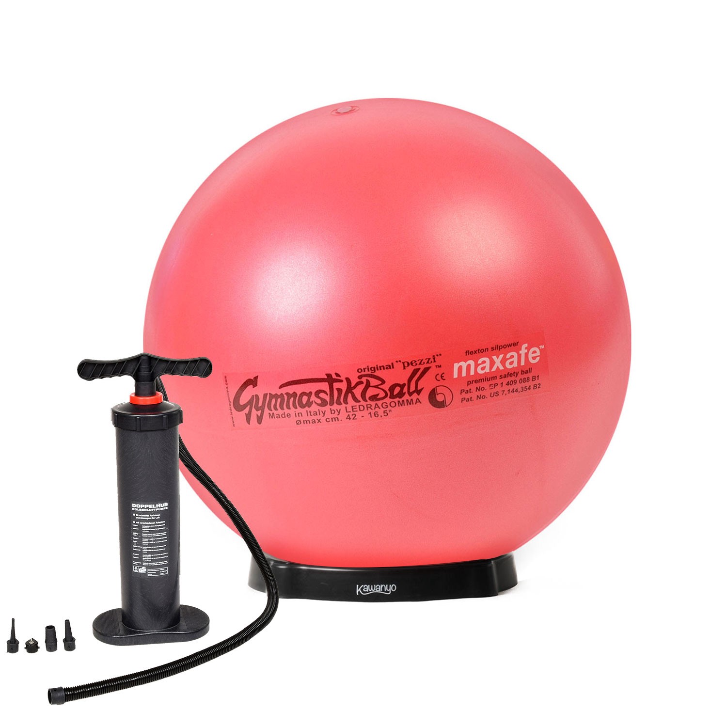 Original Pezzi® Gymnastikball MAXAFE m. Standpumpe u. Ballschale Original Pezzi® Gymnastikball MAXAFE m. Standpumpe u. Ballschale