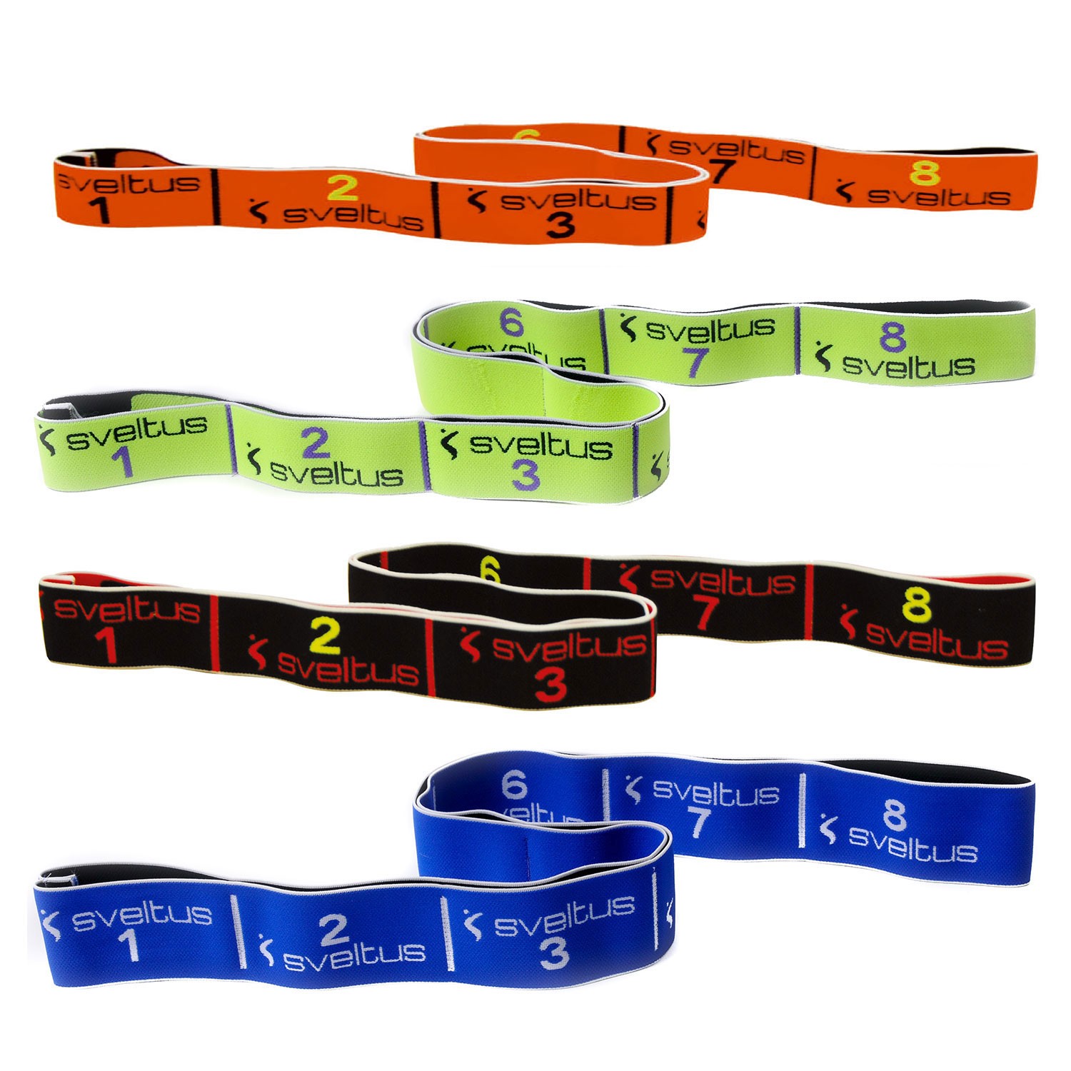 Sveltus elastic band combination with 4 different thicknesses Sveltus elastic band combination with 4 different thicknesses